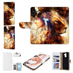 Schutzhülle Cover mit Bilddruck Löwe Indianerin Porträt für Samsung Galaxy S23 Plus (5G)