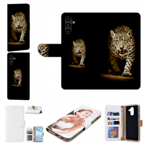Schutzhülle Tasche mit Bilddruck Leopard bei der Jagd für Samsung Galaxy S23 Plus (5G)