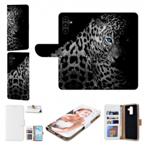 Schutzhülle Handyschale Bilddruck Leopard mit blauen Augen für Samsung Galaxy S23 (5G) 