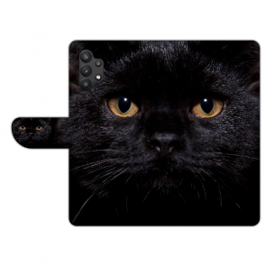 Personalisierte Handyhülle mit Schwarze Katze Bilddruck für Samsung Galaxy A32 (5G) 