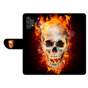 Personalisierte Handyhülle mit Totenschädel Feuer Bilddruck für Samsung Galaxy A32 (5G) 
