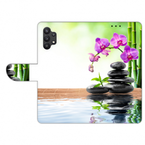 Personalisierte Handyhülle mit Orchidee Bambus und Basaltsteine Bilddruck für Samsung Galaxy A32 (5G) 