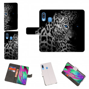 Huawei Y7 2019 / Y7 Prime 2019 Hülle mit Fotodruck Leopard mit blauen Augen