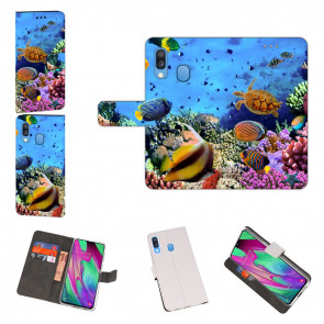 Huawei Y7 2019 / Y7 Prime 2019 Hülle mit Fotodruck Aquarium Schildkröten