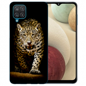 Samsung Galaxy A12 5G TPU Silikon Hülle mit Fotodruck Leopard beim Jagd
