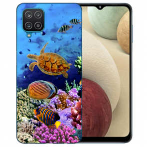 Samsung Galaxy A12 5G TPU Hülle mit Fotodruck Aquarium Schildkröten