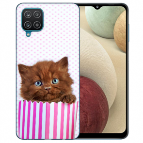 Samsung Galaxy A42 5G TPU Hülle mit Bilddruck Kätzchen Braun