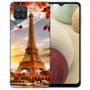 Samsung Galaxy A42 5G Silikon TPU Hülle mit Eiffelturm Bilddruck 
