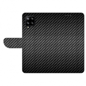 Samsung Galaxy A42 Schutzhülle Handy Tasche mit Carbon Optik Bild Druck 