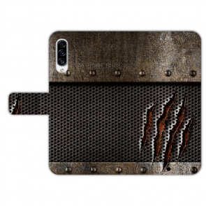 Samsung Galaxy A50 Handy Tasche mit Tür Monster Metall Fotodruck