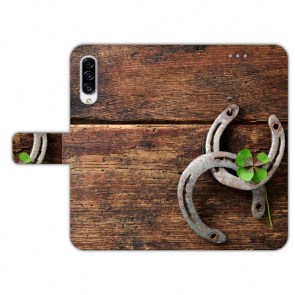 Samsung Galaxy A50 Handyhülle mit Holz - Hufeisen Bilddruck