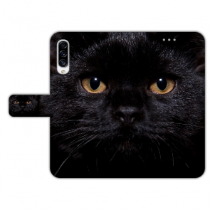 Schutz Hülle für Samsung Galaxy A50 Handy mit Schwarz Katze Bilddruck 