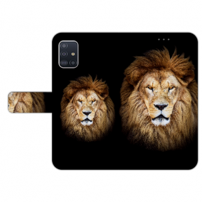 Samsung Galaxy A51 Schutzhülle Handy Tasche mit Bilddruck LöwenKopf