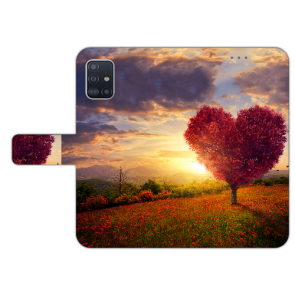 Handy Hülle Tasche mit Bilddruck Herzbaum für Samsung Galaxy A41 Etui