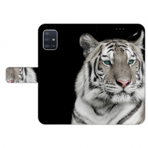 Samsung Galaxy A51 Schutzhülle Handy Tasche mit Bilddruck Tiger