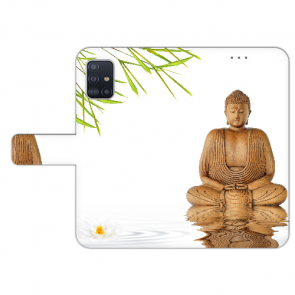 Samsung Galaxy A51 Handy Hülle Tasche mit Bilddruck Frieden buddha