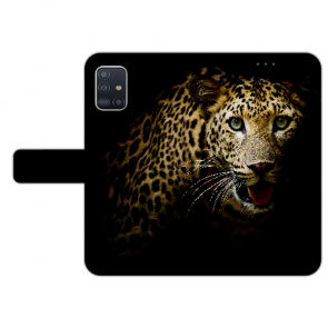 Samsung Galaxy A51 Schutzhülle Handy Tasche mit Bilddruck Leopard
