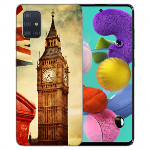 Samsung Galaxy A51 Silikon TPU Hülle mit Big Ben London Fotodruck Etui