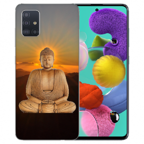 Samsung Galaxy A51 Silikon TPU Hülle mit Frieden buddha Fotodruck 