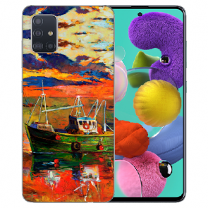 Silikon TPU Tasche für Samsung Galaxy A41 mit Bilddruck Gemälde Etui