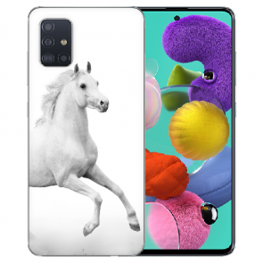 Samsung Galaxy A51 Silikon Schutzhülle TPU Case mit Pferd Bilddruck