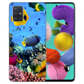 LG K42 Schutzhülle Silikon TPU Handy Hülle mit Korallenfische Bilddruck 