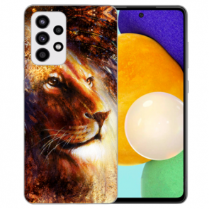 Samsung Galaxy A32 5G Silikon TPU Case mit LöwenKopf Porträt Bilddruck