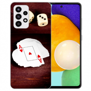 TPU Silikon Hülle für Samsung Galaxy A82 (5G) mit Spielkarten-Würfel Foto Druck