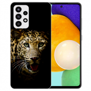 TPU Silikon Hülle für Samsung Galaxy A82 (5G) mit Leopard Foto Druck