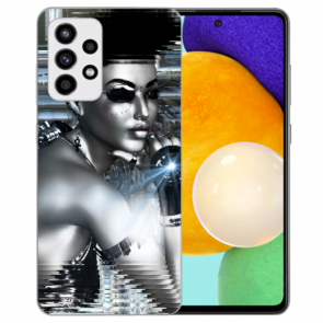 Samsung Galaxy A32 5G Silikon Hülle TPU Case mit Fotodruck Robot Girl