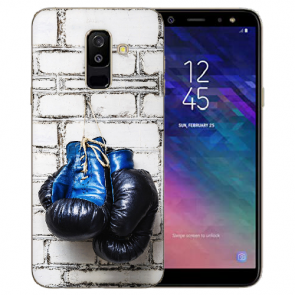 Samsung Galaxy A6 Plus 2018 Silikon Hülle mit Boxhandschuhe Bilddruck 