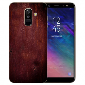 Samsung Galaxy A6 Plus 2018 TPU Hülle mit Bilddruck Eichenholz -Optik