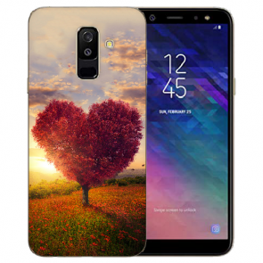 Samsung Galaxy A6 Plus 2018 TPU Hülle mit Bilddruck Herzbaum Etui