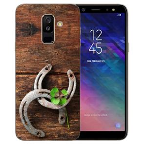 Samsung Galaxy J6 + (2018) TPU Hülle mit Holz hufeisen Bilddruck