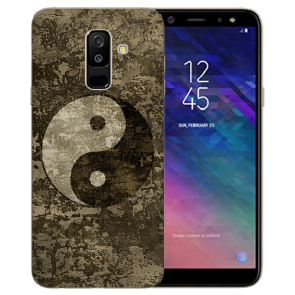 Samsung Galaxy A6 Plus 2018 TPU Hülle mit Bilddruck Yin Yang Etui