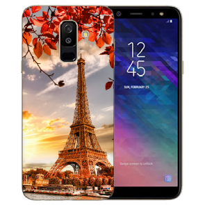 Silikon Hülle mit Eiffelturm Bilddruck für Samsung Galaxy A6 2018 Etui
