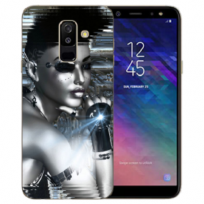 Samsung Galaxy A6 2018 TPU Hülle mit Bilddruck Robot Girl Etui