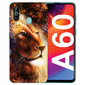 Samsung Galaxy A60 Silikon TPU Hülle mit Fotodruck LöwenKopf Porträt