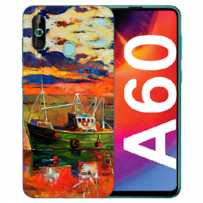 Samsung Galaxy A60 Silikon TPU Hülle mit Gemälde Fotodruck Etui