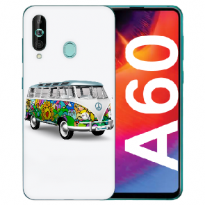 Samsung Galaxy A60 Silikon TPU Hülle mit Fotodruck Hippie Bus