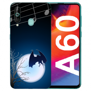 Samsung Galaxy A60 TPU Hülle mit Fledermaus-mond Bilddruck