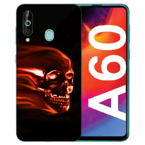 Samsung Galaxy A60 Silikon TPU Hülle mit Fotodruck Totenschädel