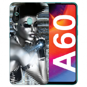 Samsung Galaxy A60 Silikon TPU Hülle mit Fotodruck Robot Girl Case