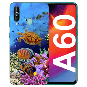 Samsung Galaxy A60 TPU Hülle mit Fotodruck Aquarium Schildkröten