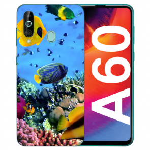 Samsung Galaxy A60 Silikon TPU Hülle mit Fotodruck Korallenfische