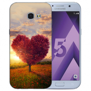 Samsung Galaxy A3 (2017) Silikon TPU Handy Hülle mit Herzbaum Bilddruck 