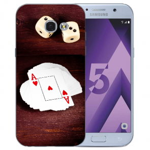 Samsung Galaxy A3 (2017) Silikon TPU Hülle mit Spielkarten-Würfel Bilddruck