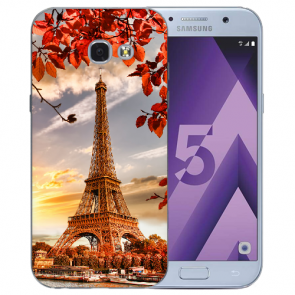 Samsung Galaxy A3 (2017) Silikon TPU Hülle mit Eiffelturm Bilddruck 