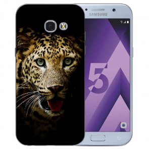 Samsung Galaxy A3 (2017) Silikon Schutzhülle mit Leopard Namen Bilddruck