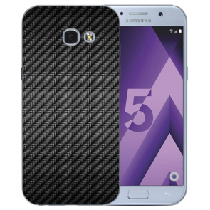 Samsung Galaxy A3 (2017) Silikon Schutzhülle mit Bilddruck Carbon Optik